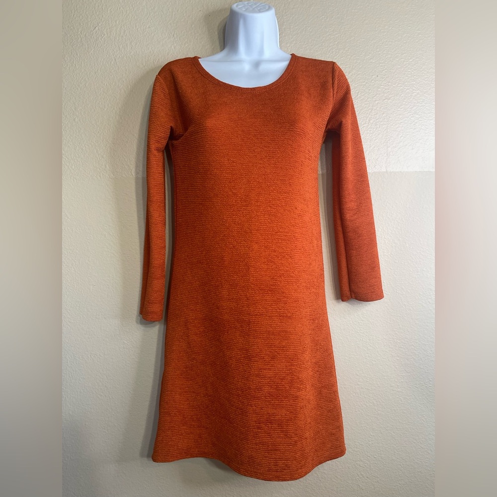 Prima Donna Textured Orange Long Sleeve Dress small 4/6